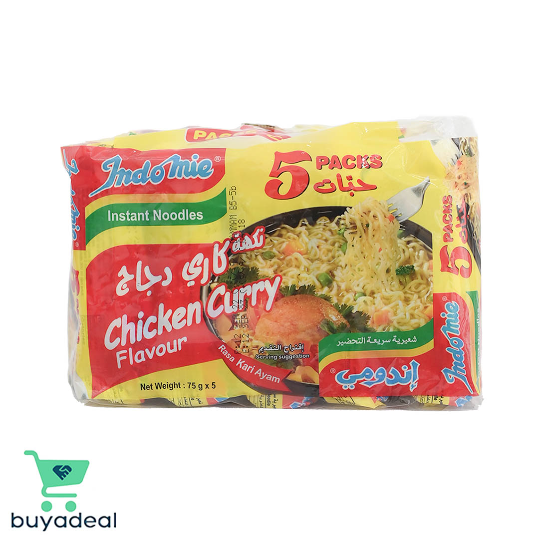 Indomie Chicken Curry Flavoured Instant Noodles 75g Pack Of 5 Buyadeal